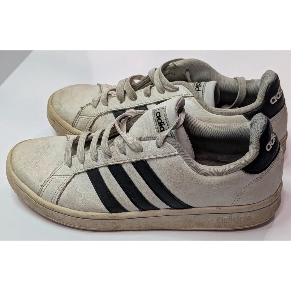 Adidas Grand Court Sneakers Mens 9 White Black Fair Casual Classic F36392